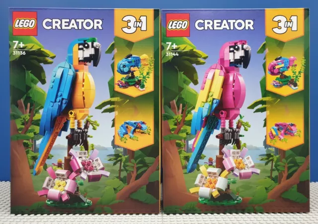 LEGO Creator 3-in-1 ~ Exotic Parrots ~ Brand New Factory Sealed ~ 2 Sets