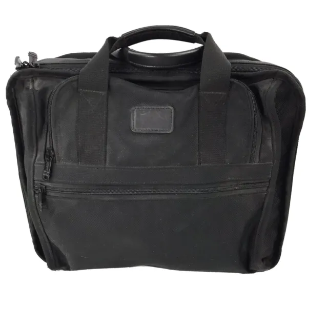 TUMI Black Ballistic Nylon Multi Pocket Laptop Briefcase Organizer Carry On Vtg