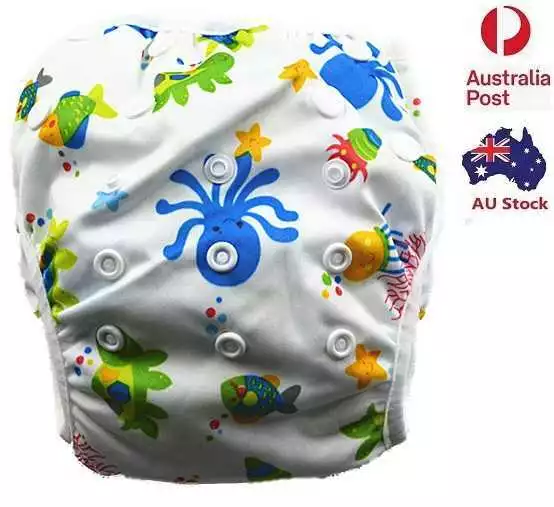 New Reusable Swim Nappy Baby Toddlers Cover Diaper Pants Nappies Swimmers (S67)