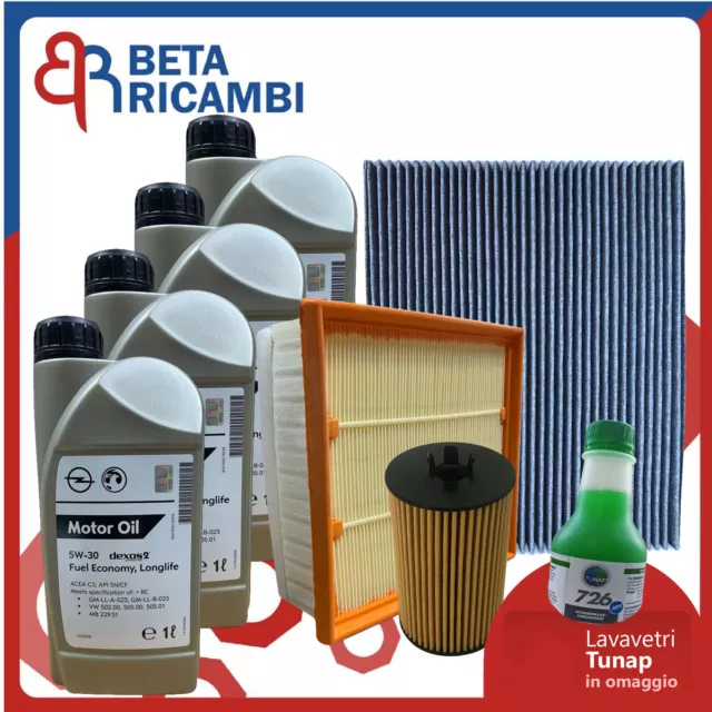 Kit Tagliando Opel Corsa D 1.0 1.2 1.4 Benzina Gpl Dal 2006> 4L Olio Opel 5w30