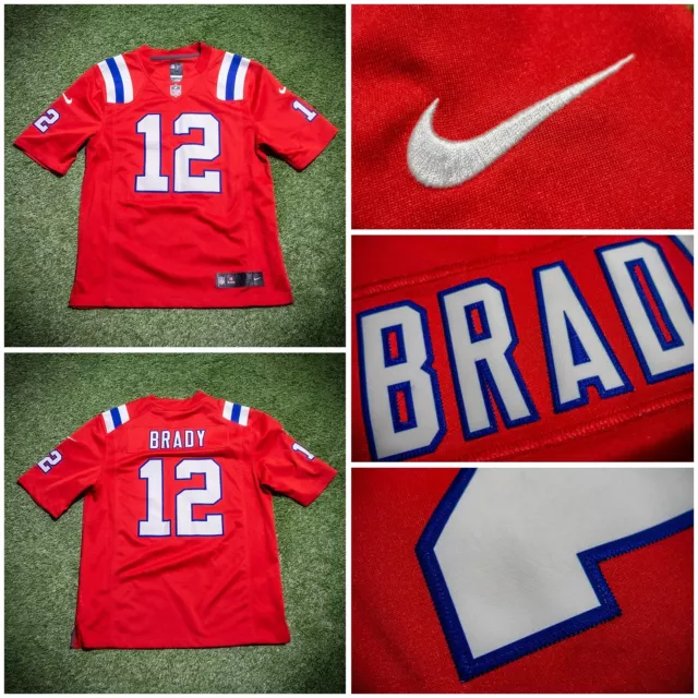 Tom Brady New England Patriots Nike Limited Red Throwback NFL Jersey Sz M 2012