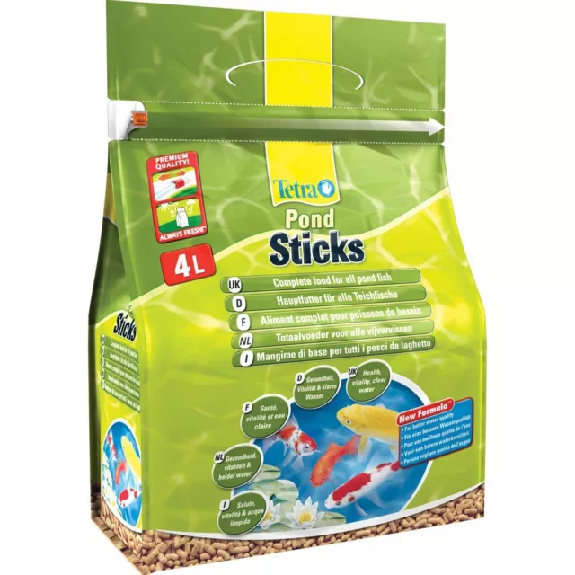 Tetra Pond Sticks Mangime per Carpe Koi Pesci Rossi Pesci da Laghetto 4 litri