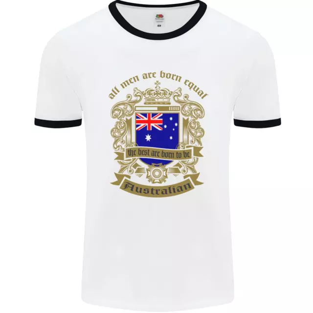 T-shirt All Men Are Born Equal Australian Australia da uomo bianca