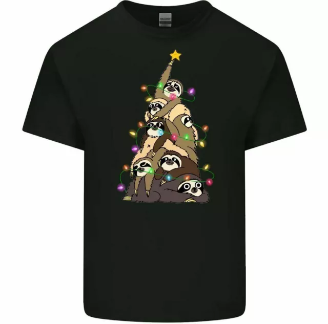 Sloth Christmas Tree T-Shirt Mens Funny Tee Top Unisex Kids Boys Girls Xmas