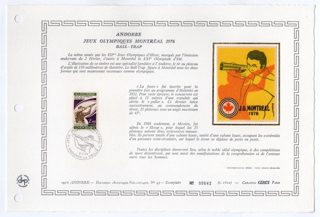 épreuve de luxe timbre France Jeux Olympiques de Montréal 1976 num: 1889