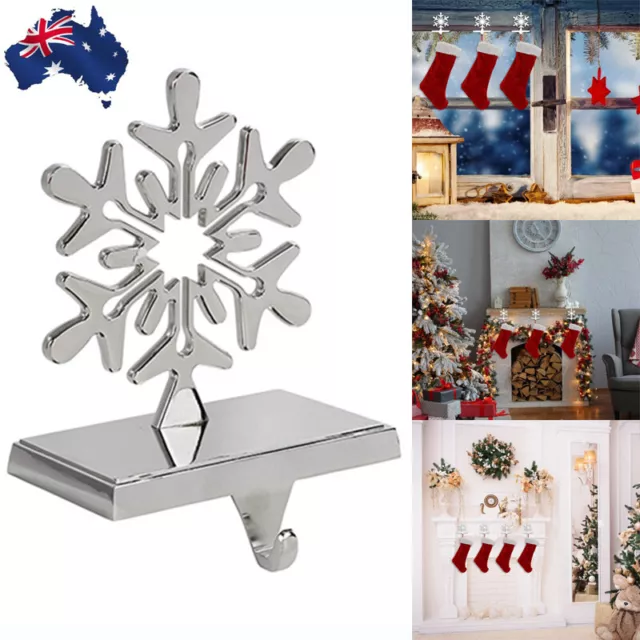 Christmas Stocking Holders Fireplace Metal Hooks Hanger Xmas Gift Garland Grips