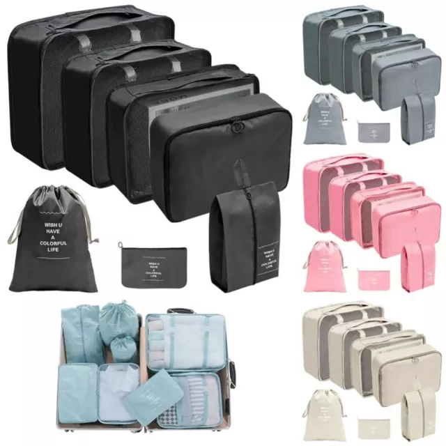 7Pcs/Set Large Capacity Travel Packing Cubes Zipper Closure Suitcase Organizer