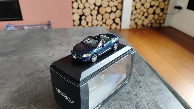 Voiture Miniature Norev Mitsubishi Eclipse Spyder Bleu - Échelle 1/43 - Occasion Avec Boîte