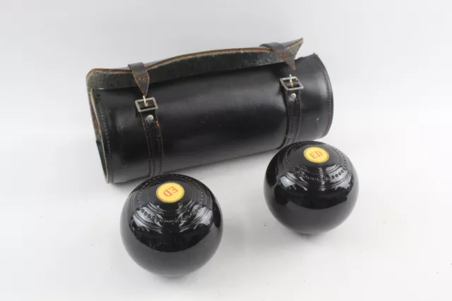 Crown Green  /  Lawn Bowling Balls in Vintage Carry Case