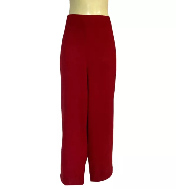 DAMART WOMEN SIZE 16 Pants Linen Look Wide Leg Elastic Pull On Side Pockets  Red $24.95 - PicClick AU