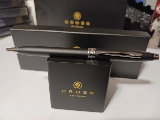 Rare Protoype Cross Century Iii Light Matte Black Ballpoint Pen New $200 Gift