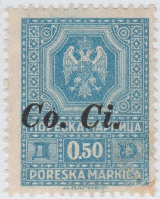 Italy Yogoslavia fiscal Revenue Stamp 6-4-22 mnh gum (some gum on front corner)