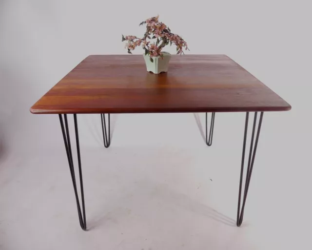 Mid Century Danish Denmark Esstisch Dining Table Teak Massivholz Hairpin Legs