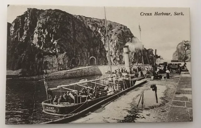 SS Alert in Creux Harbour. Sark, Channel Islands. John De Carteret. c.1910