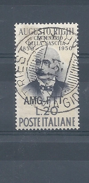 1950 Trieste A Amg-Ftt Birth Augustus Righi 20 Lire 1 V Used MF14488