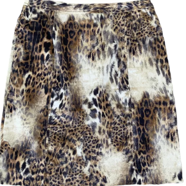 Betu Sport Animal Leopard Skirt Black Brown  Women Size 6