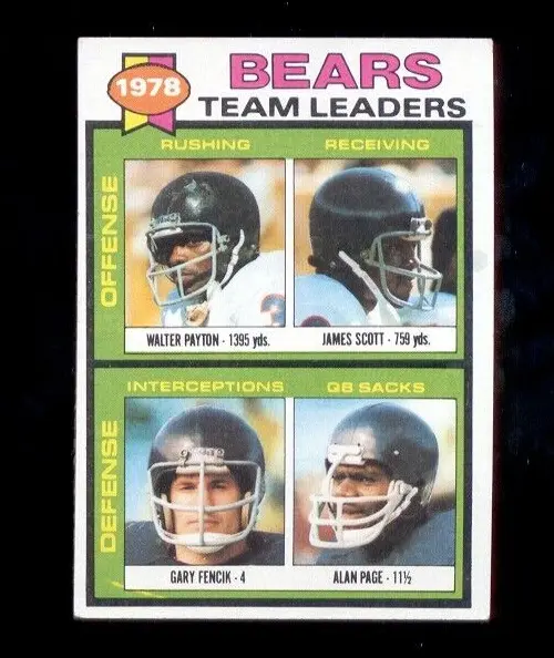 1979 Topps #132 Chicago Bears TL/Walter Payton/James Scott/Gary Fencik/Alan  Page/(checklist back) - NM-MT