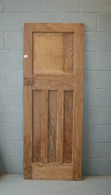 Door 1930's 4 Panel Pine Wooden 75 1/2" x 28" Internal  ref 185A