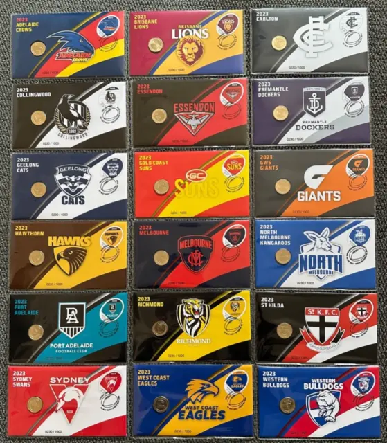 2023 Australian AFL Team PNC Collection Matched Numbers - Set of 18 #230/1000