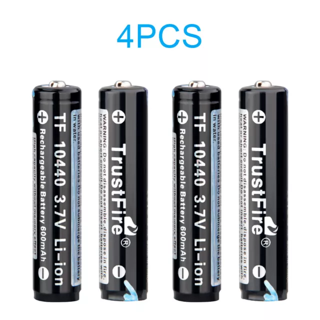 4x 10440 Li-ion baterías recargables 3.7V 600Mah botón de batería superior