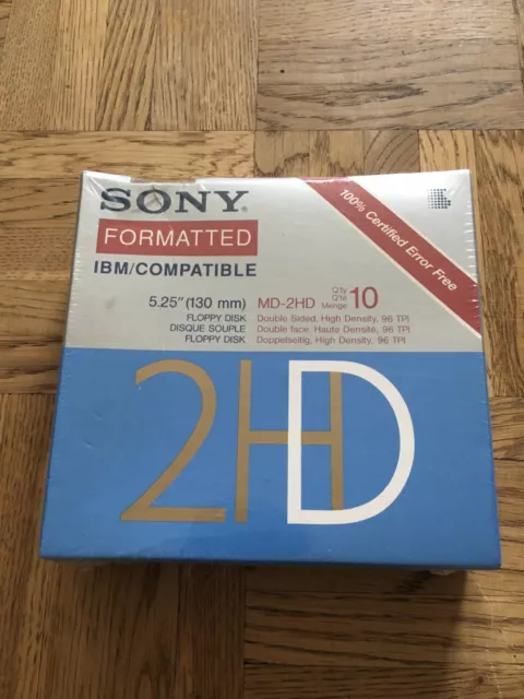10 Stk. SONY Formatted MD-2HD Floppy Disk 5.25'' Disketten - NEU in OVP!