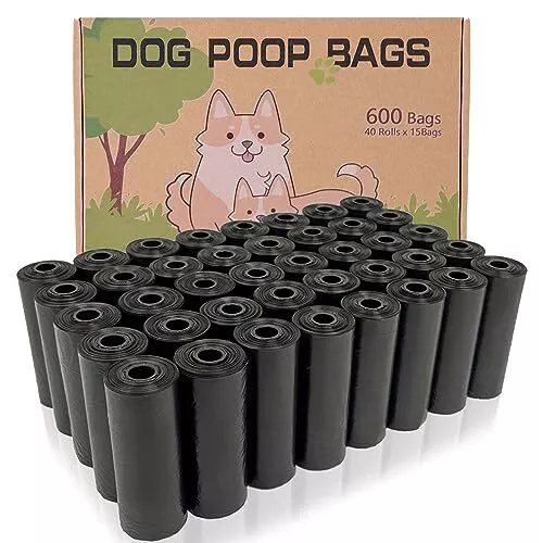 AiTodos® 600 pièces Sac a Crottes Chien, Sacs Ramasse-Crottes pour Chiens, Noir,