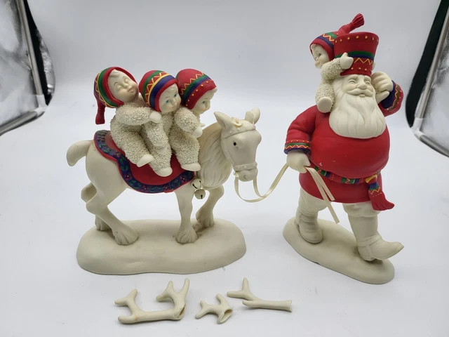 READ! Dept 56 Collectors' Ltd Edition Snowbabies "SANTA'S REINDEER RIDES"