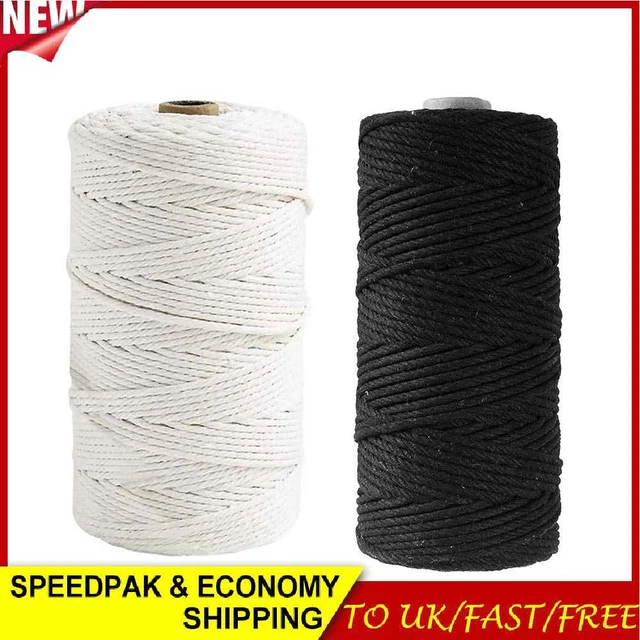 3 hebras 2 mm/3 mm cable macramé cuerda torcida algodón para tejer hágalo usted mismo artesanía