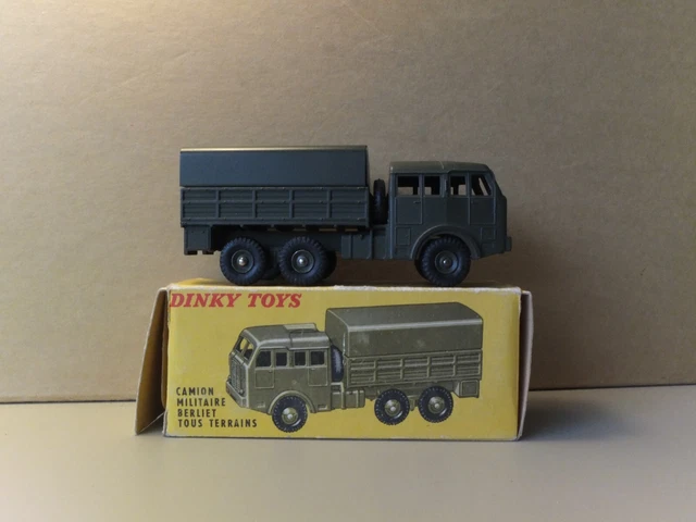 Dinky Toys N°80 D Berliet 6x6 Militaire Bâché - 1/43, Kaki, Bon état