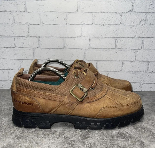 Ralph Lauren Polo Sport WT2162 Women's Brown Leather Duck Boat Shoes SIze 8b