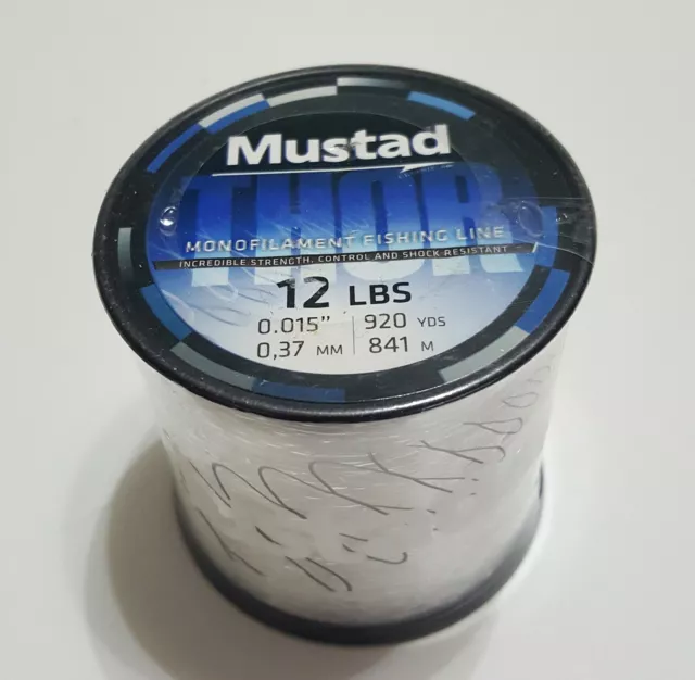 2 PK- Mustad Thor Mono Fishing Line 20# Test CLEAR 300 Meters 328 Yds VALUE  BUY