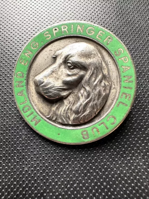 Vintage Midland Eng Springer Spaniel Club enamel dog badge