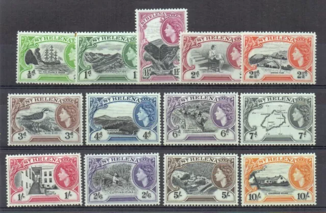 St Helena 1953 Qeii Def. Set ( 13 ) Sg153-65 Mh Cat £100