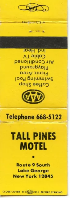 Tall Pines Motel, Lake George, New York Matchbook