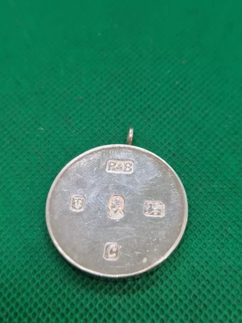 Unusual Sterling Silver Ingot Pendant 1 oz Coin Round Queen Unusual Unique