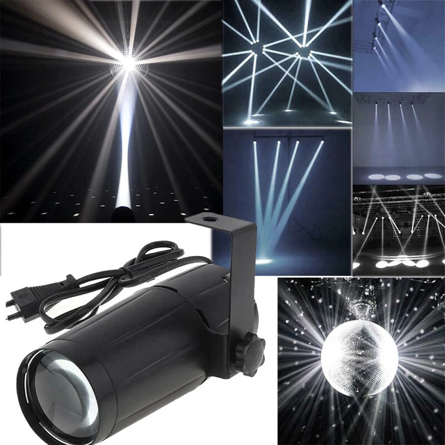 DISCO BALL PIN Spot Light White LED Stage DJ Lighting Beam Spotlight
