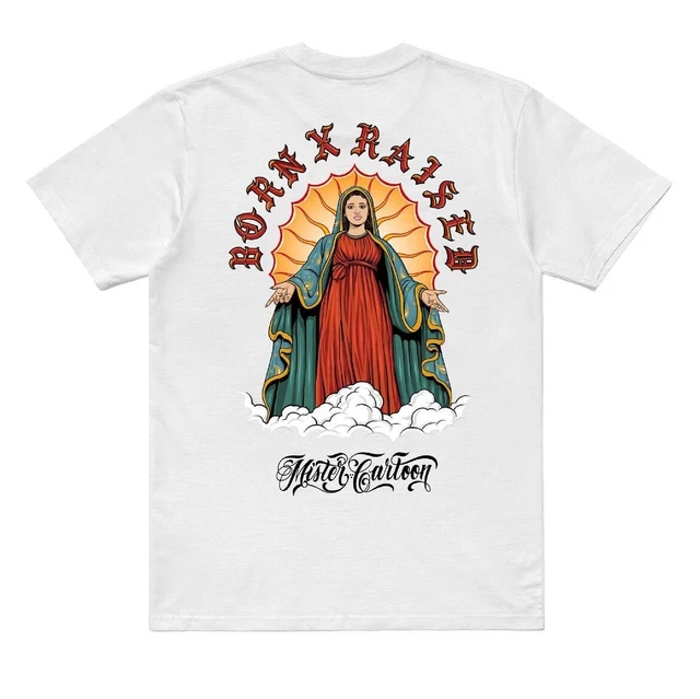 BORN X RAISED X Mister Cartoon Guadalupe Tshirt Sz Med $75.99