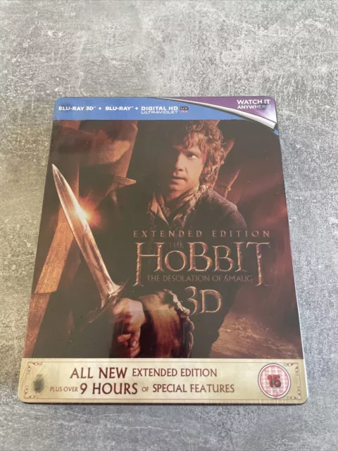 The Hobbit: The Desolation Of Smaug 3D Blu Ray Steelbook Extended Edition *NEW*