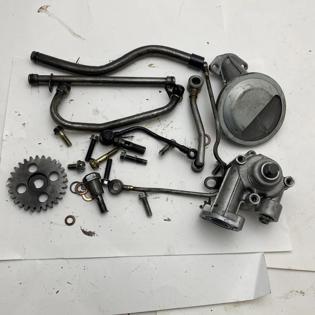 Oil Pump & Pickup Assembly From a 1989 Kawasaki EX500 89 Ninja 500 88-90 Gear