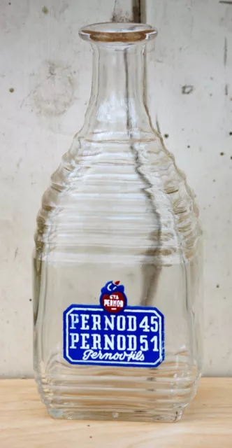 VINTAGE 20cm Pernod 45 Carafe - Vintage French Glass Water Bottle Pastis 51 Gift
