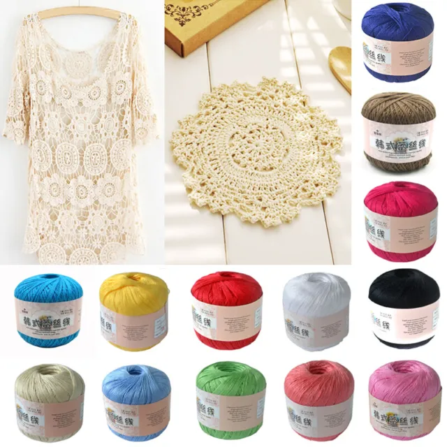 50g Lace Cotton Yarn Soft Hand Knitting Sewing Crochet DIY Embroidery Craft