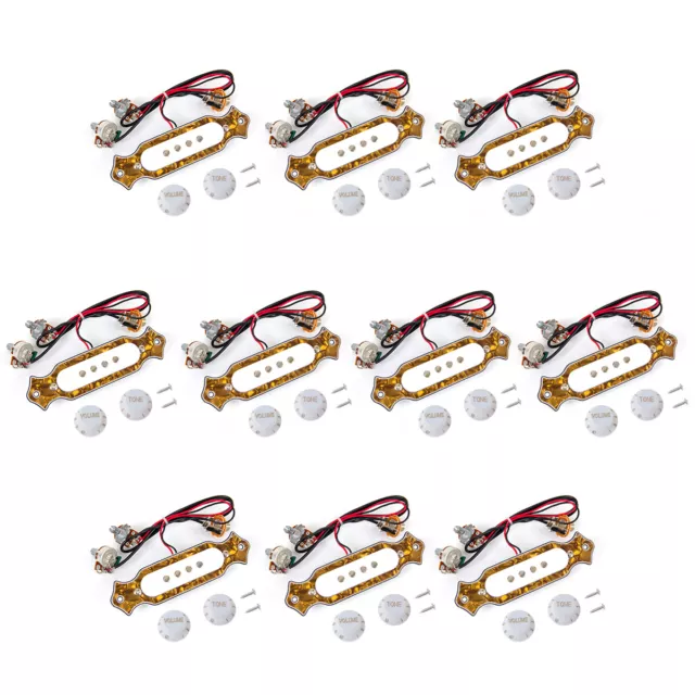 10 Set Acoustic Guitar Soundhole Pickups Pre Wired For 4/6 String Cigar Box Part