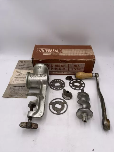 Universal Food And Meat Chopper No. 1551 with Original Box Climax 51