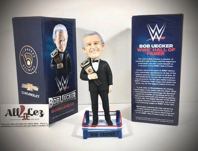 2021 Brewers Bob Uecker Announcer "Wwe" Hof Wrestling Se Sga Bobblehead ~ Nib