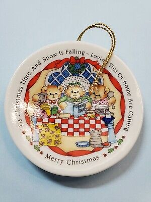 Lucy and Me Lucy Rigg Grandma bear w cubs cooking Christmas mini plate ornament