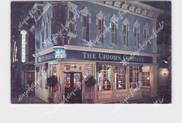 PPC Postcard CA California Disneyland Upjohn Company Old Fashioned Drugstore