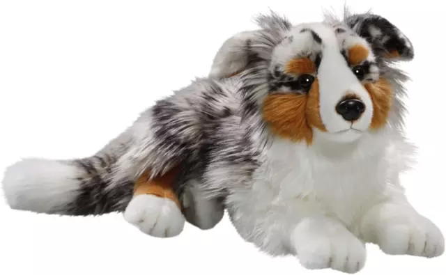 Australian Shepherd Dog Lying 17 Inches, 45Cm, Plush Toy, Soft Toy, Stuffed Anim