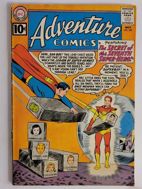 ADVENTURE COMICS #290 (VG+) 1961 Origin of Sunboy! SILVER AGE DC COMICS