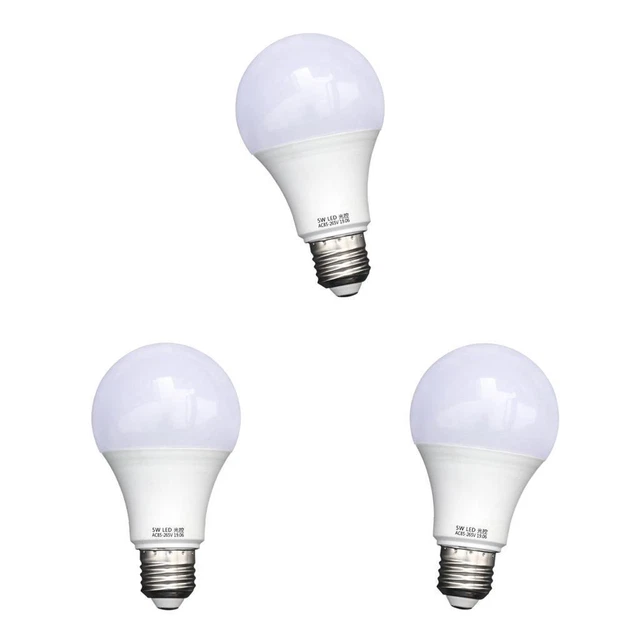 3X DUSK TILL Dawn Sensor 5W LED Light Bulb E27 Security Night Light