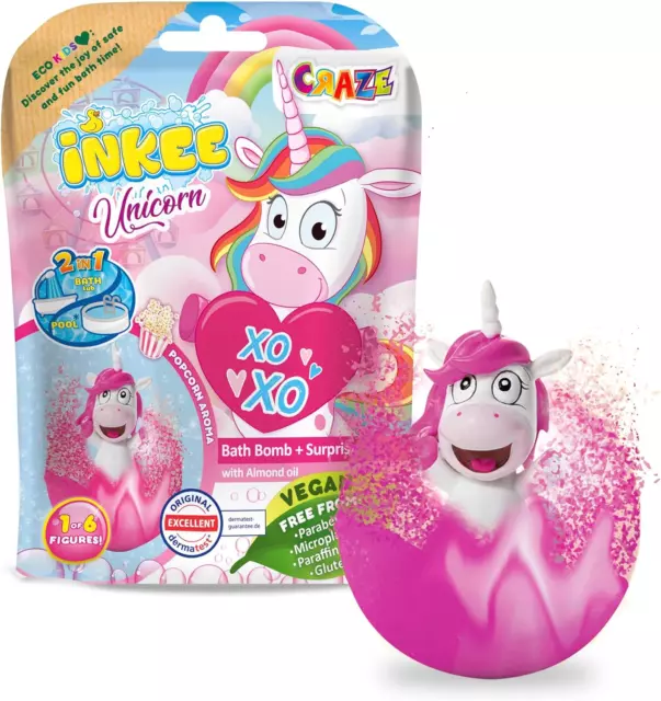 INKEE UNICORN | Badebombe Kinder Mit Überraschung, Badekugel 100G Mit Einhornfig